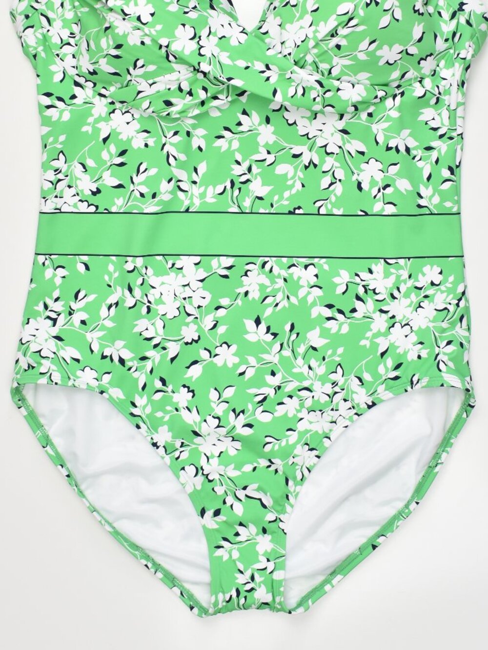 Lands’ End Draper James x Wrap Swimsuit Floral Green - 12D - Picture 4 of 7